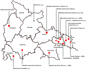 Mapa instalací magnetické rezonance v Moravskoslezském kraji
